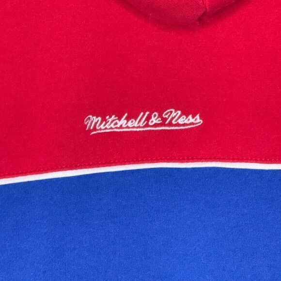 Mitchell & Ness Embroidered Red Blue Patriots Hoodie - Unisex L - Picture 9 of 15